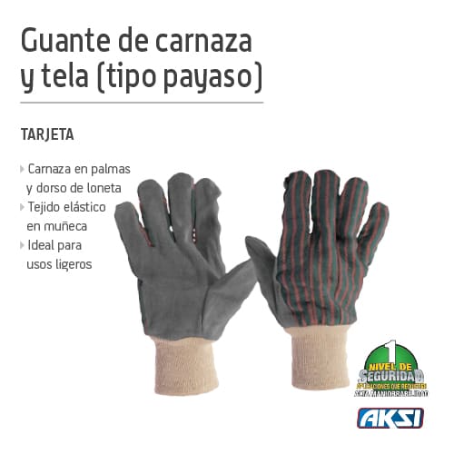 [103704] (103704)GUANTE DE CARNAZA TIPO PAYASO