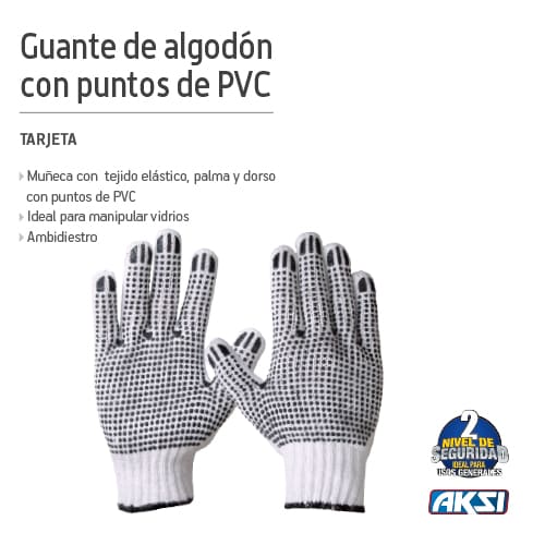 [103705] (103705)GUANTE DE ALGODON CON PUNTOS DE PVC EN AMBOS LADOS