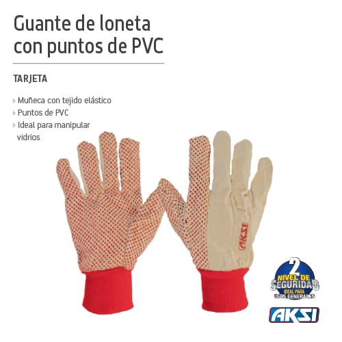 [103706] (103706)GUANTE DE LONETA CON PUNTOS DE PVC