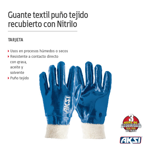 [103720] (103720)GUANTES TEXTILES CON RECUBRIMIENTO DE NITRILO CON PUÑO TEJIDO