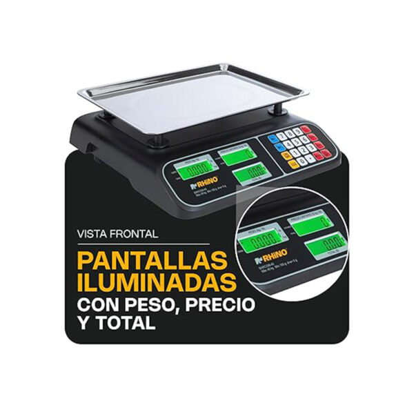 (BARCOM-40) BASCULA 40KG RHINO 5G DE PRECISION - Imagen 4